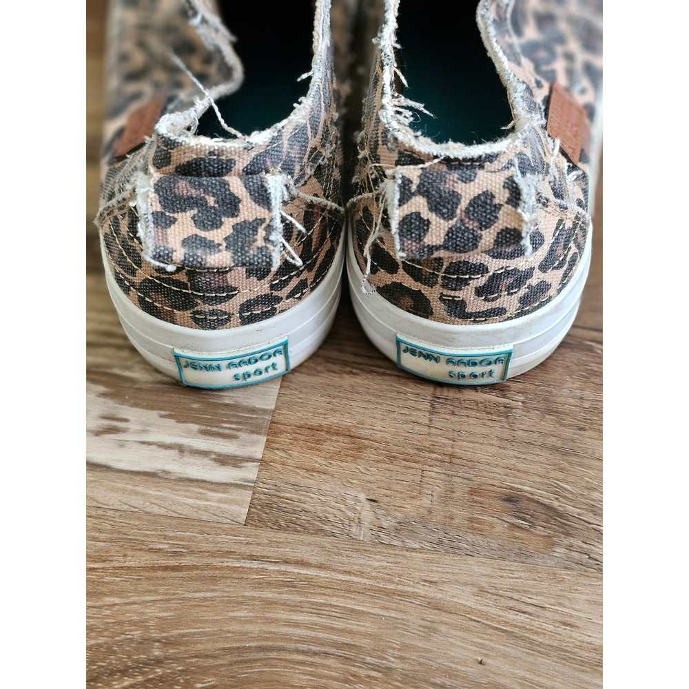 Jenn Ardor Sport Womens 10 Leopard Print Canvas Slip On Sneakers Frayed Edge - Picture 5 of 5